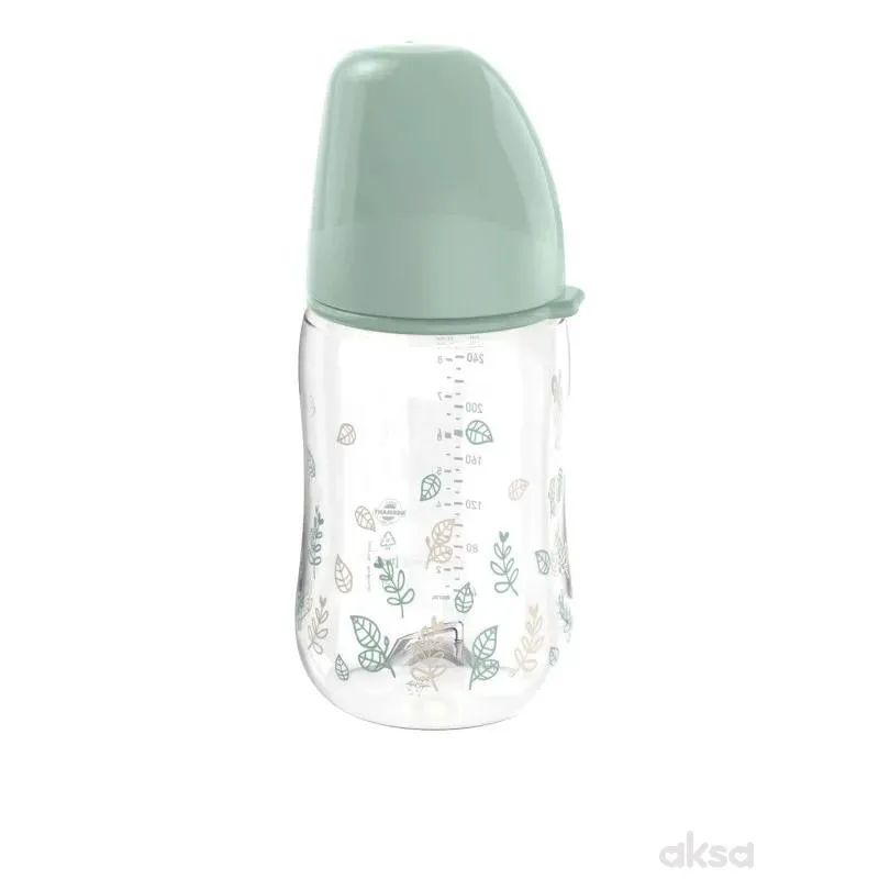 Nip Green PP flašica zelena 240ml 0m+,M protok