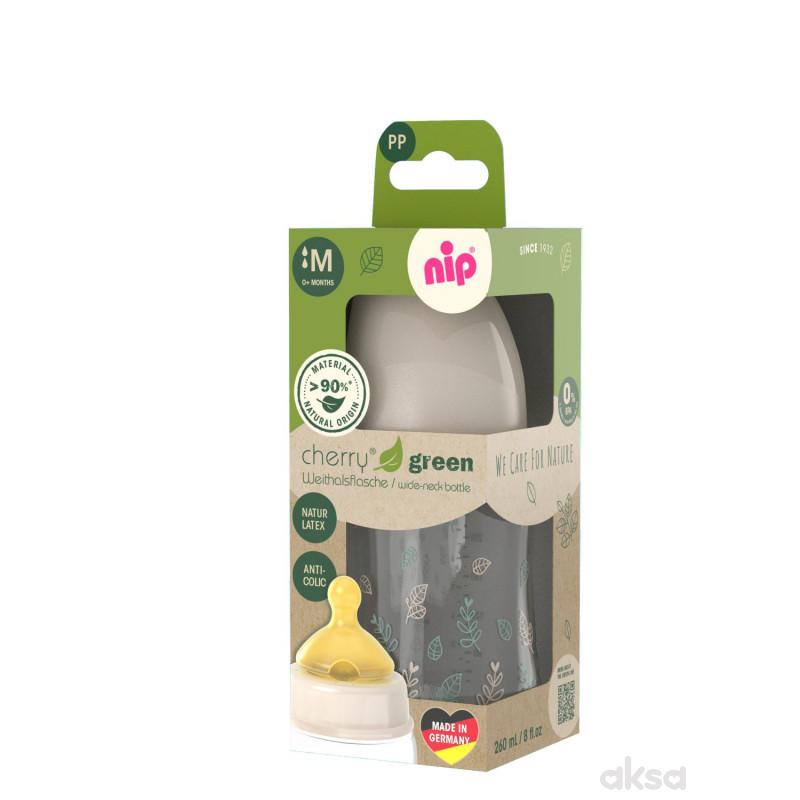 Nip Green PP flašica bež 240ml 0m+, M protok 