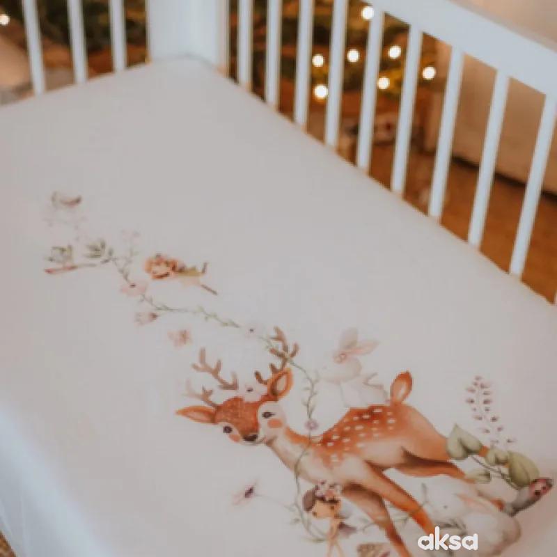 Baby Textil čaršav sa lastišem Bambi, 60x120cm 