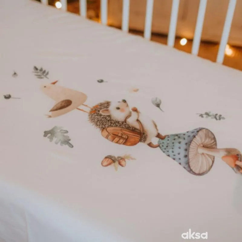 Baby Textil čaršav sa lastišem Jež, 60x120cm