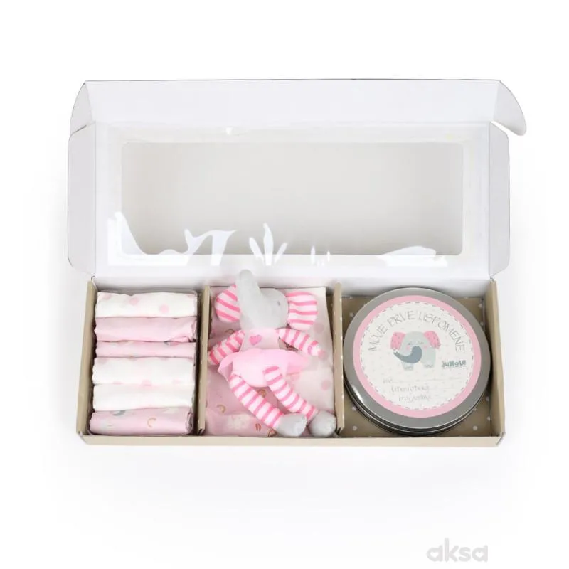Jungle bebi set prvi otisak, roze