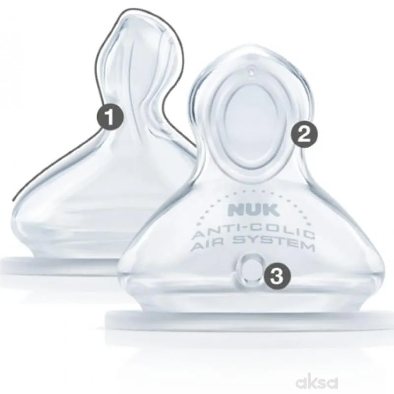 Nuk FC plus cucla silikon, srednji protok(M), 0-6m