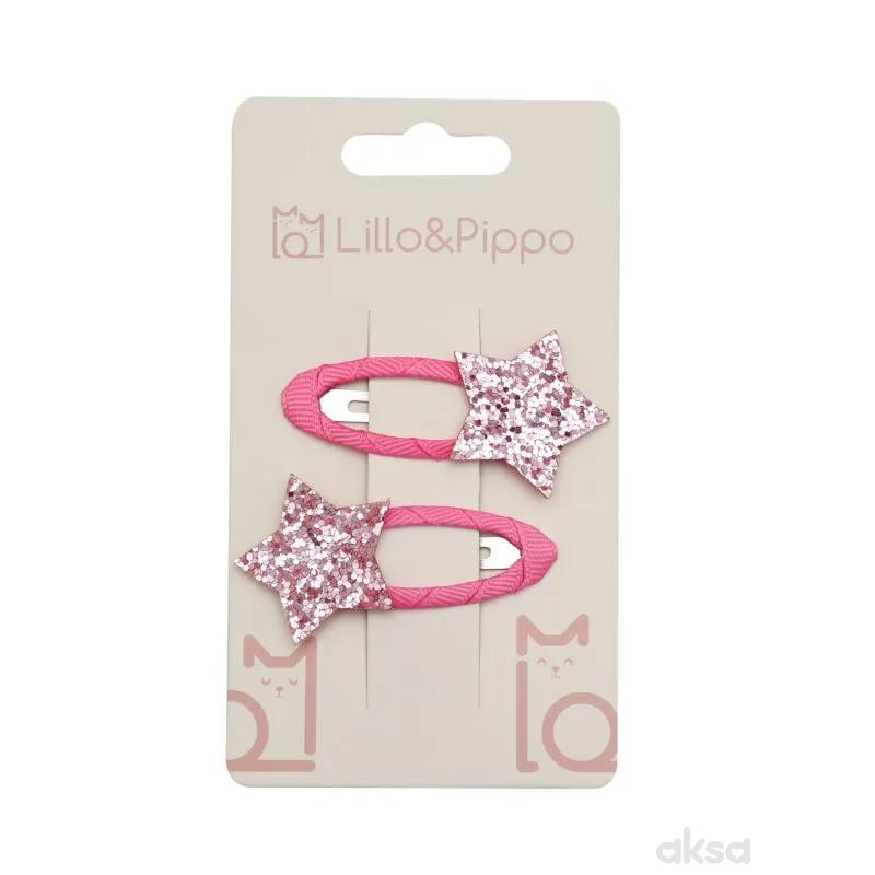 Lillo&Pippo šnalice za kosu zvezdice pink 