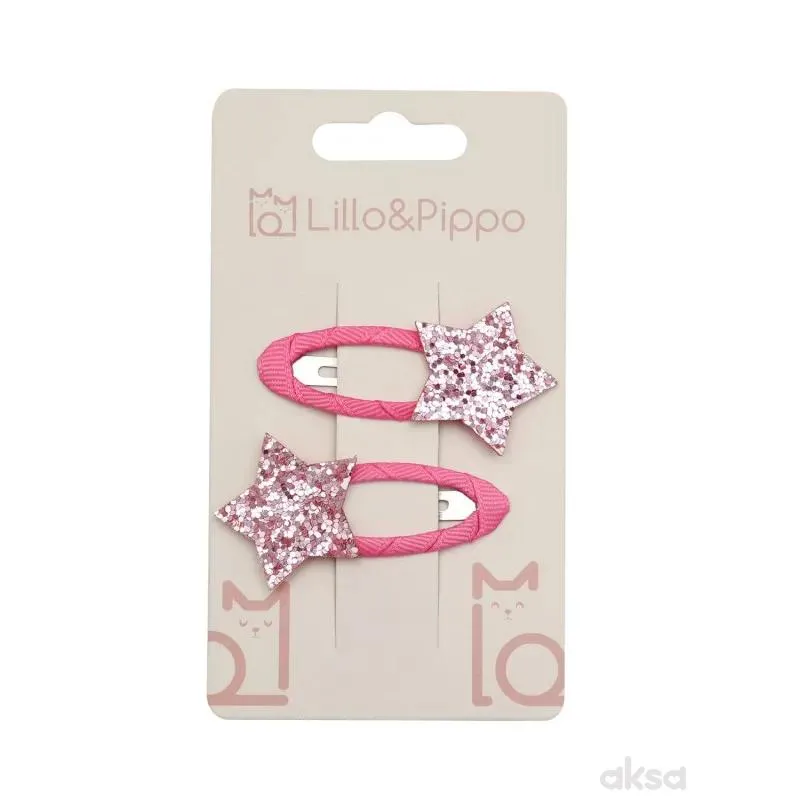 Lillo&Pippo šnalice za kosu zvezdice pink 