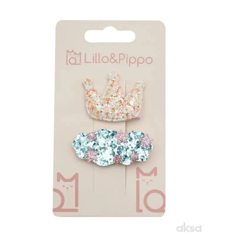 Lillo&Pippo šnalice za kosu 2/1 kruna