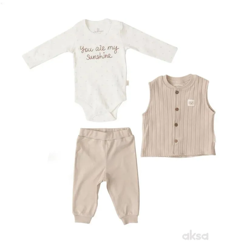 Lillo&Pippo set (bodi dr,pantalone,prsluk), dečaci