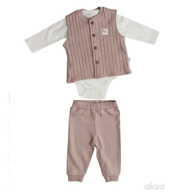 Lillo&Pippo set (bodi,pantalone,prsluk), devojčice 