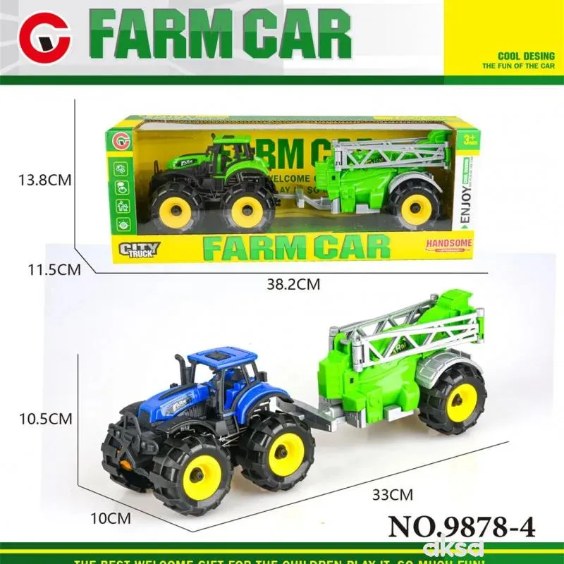 Hk Mini igračka farmerski traktor, plavo-zeleni