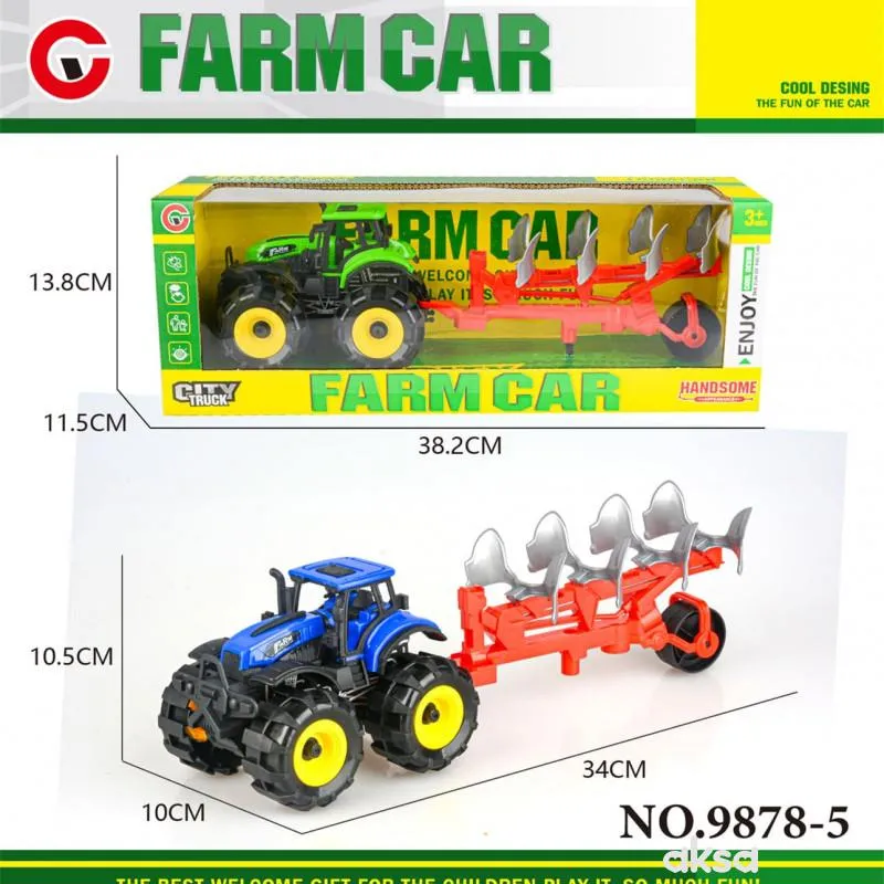 Hk Mini igračka farmerski traktor, plavo-crveni