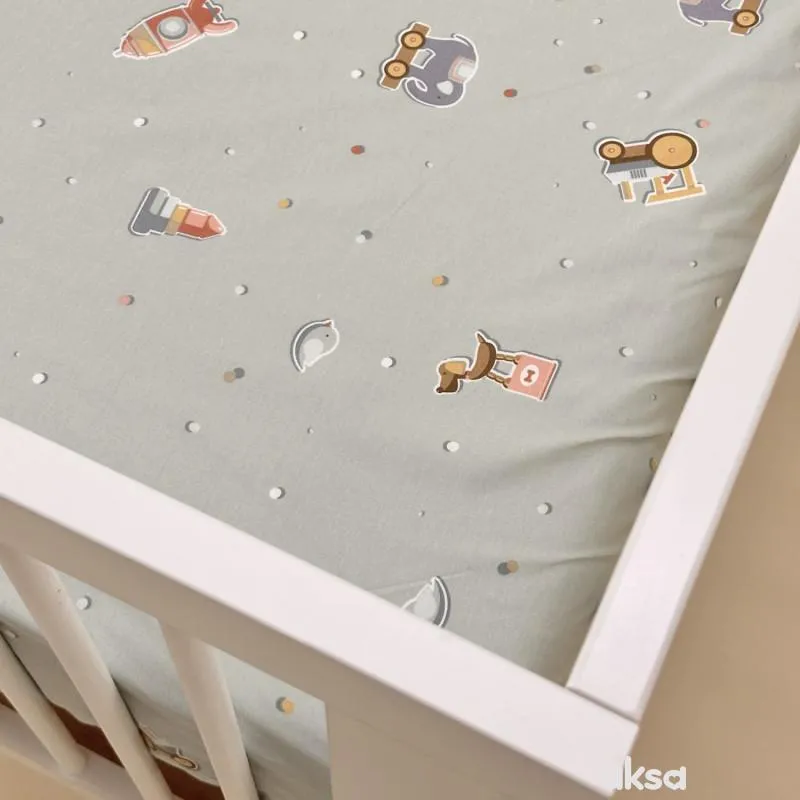 Lillo&Pippo čaršav lastiš Žirafe zeleni, 140x70