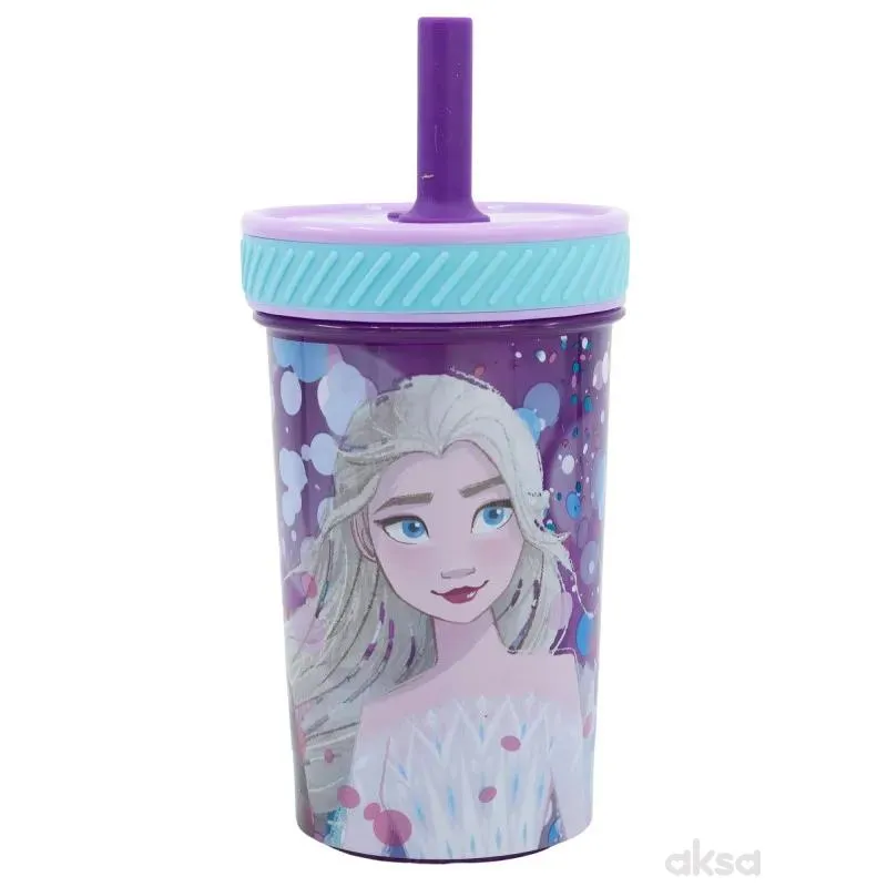 Stor čaša sa silikonskom slamčicom 370 ml Frozen