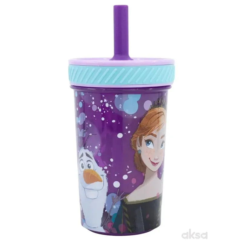 Stor čaša sa silikonskom slamčicom 370 ml Frozen