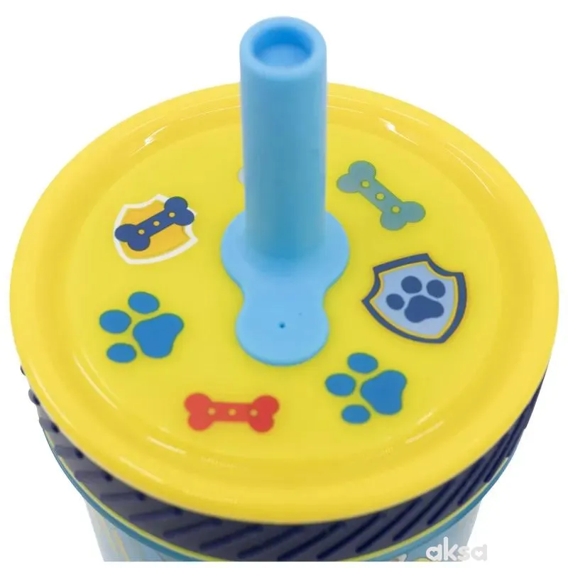 Stor čaša sa silikonskom slamčicom 370ml PawPatrol