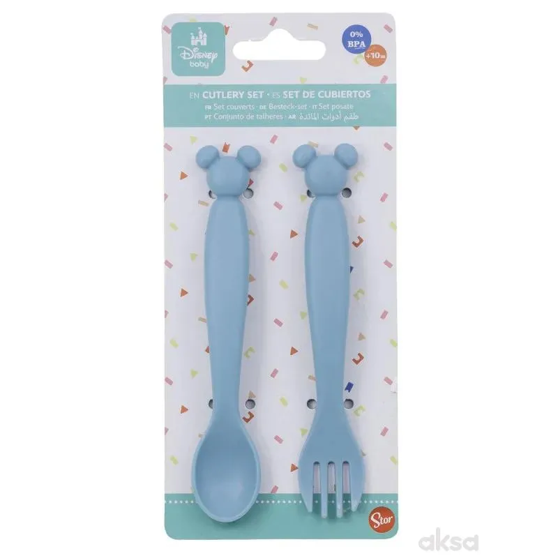 Stor plastični pribor za jelo 2/1 Mickey Mouse