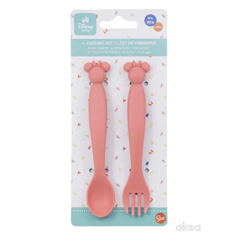 Stor plastični pribor za jelo 2/1 Minnie Mouse