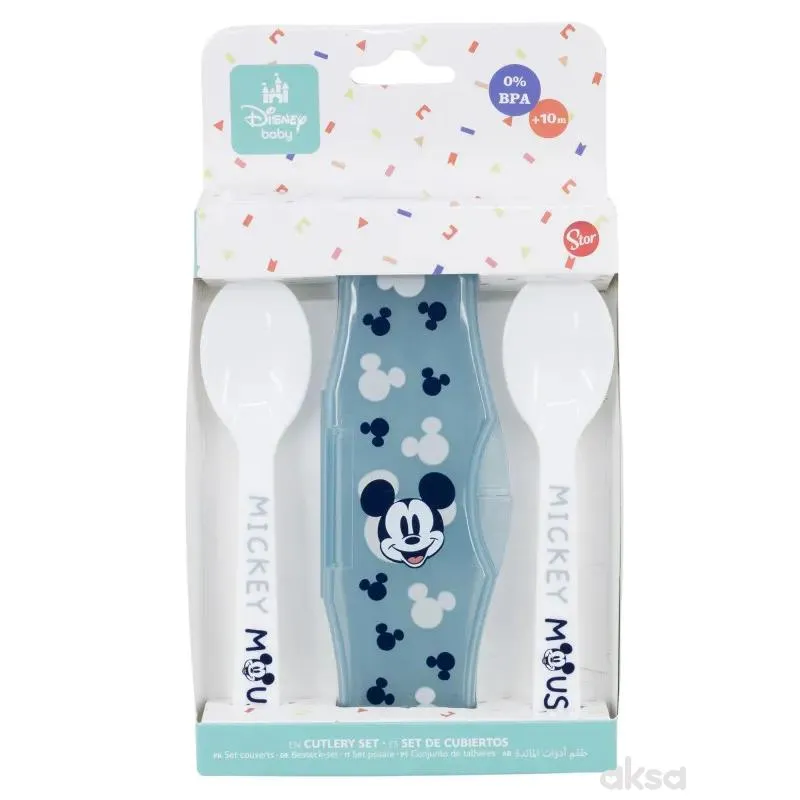 Stor plastična kašičica sa kutijom 2/1Mickey Mouse
