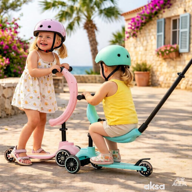 Cute&cool Mini Deluxe Scooter 4 in 1, Pink 