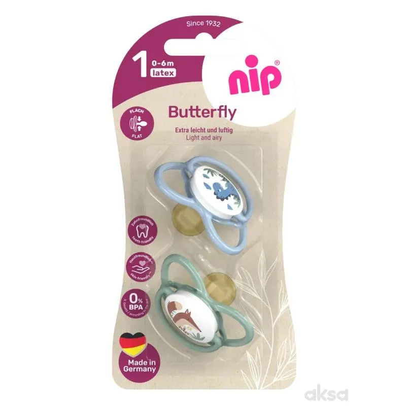 Nip Butterfly laža, kaučuk, mix boja, 0-6m