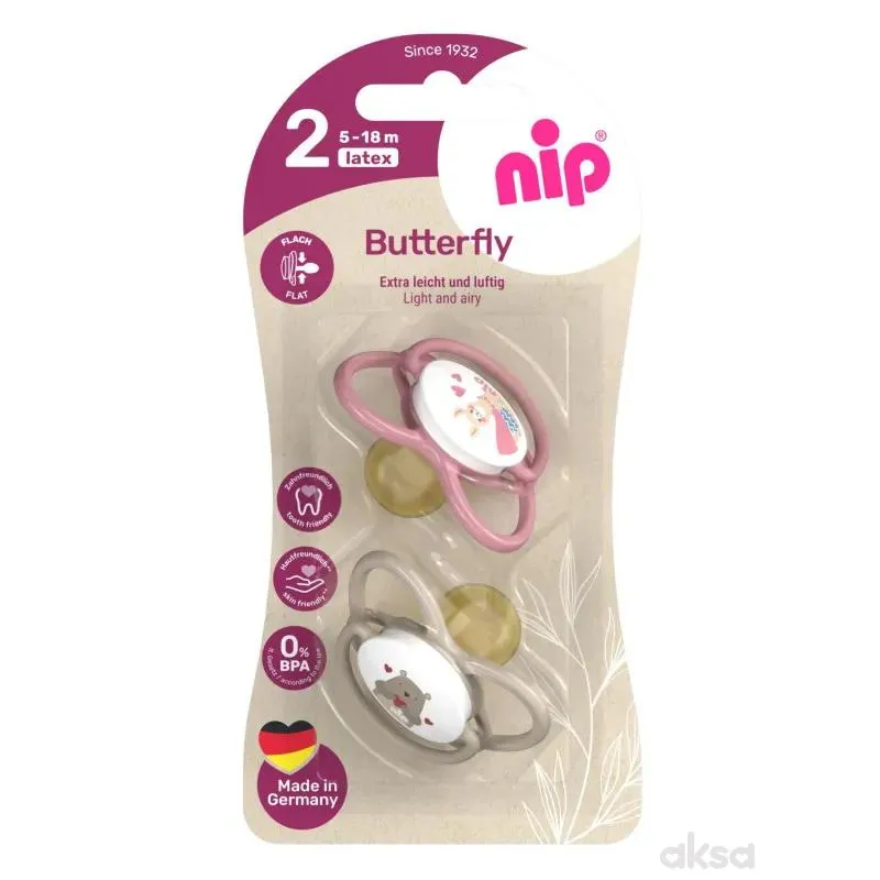 Nip Butterfly laža, kaučuk, mix boja, 5-18m