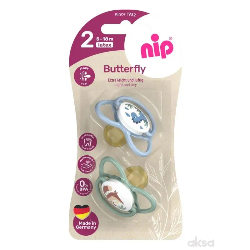 Nip Butterfly laža, kaučuk, mix boja, 5-18m