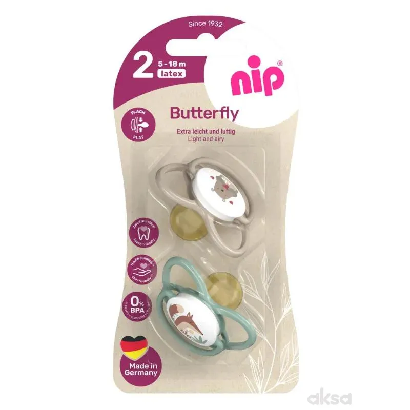 Nip Butterfly laža, kaučuk, mix boja, 5-18m