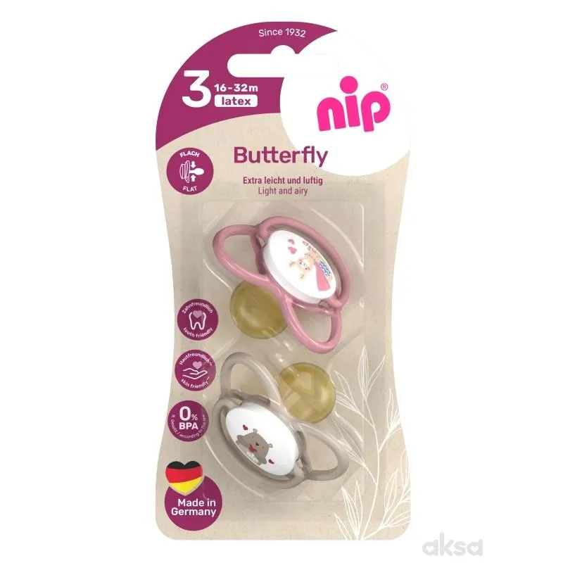 Nip Butterfly laža, kaučuk, mix boja, 16-32m 