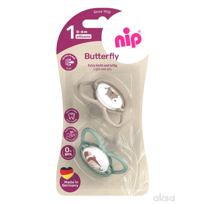 Nip Butterfly laža, silikon, mix boja, 0-6m 
