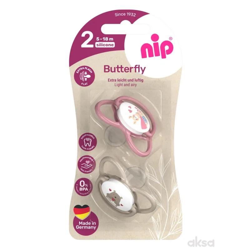 Nip Butterfly laža, silikon, mix boja, 5-18m 