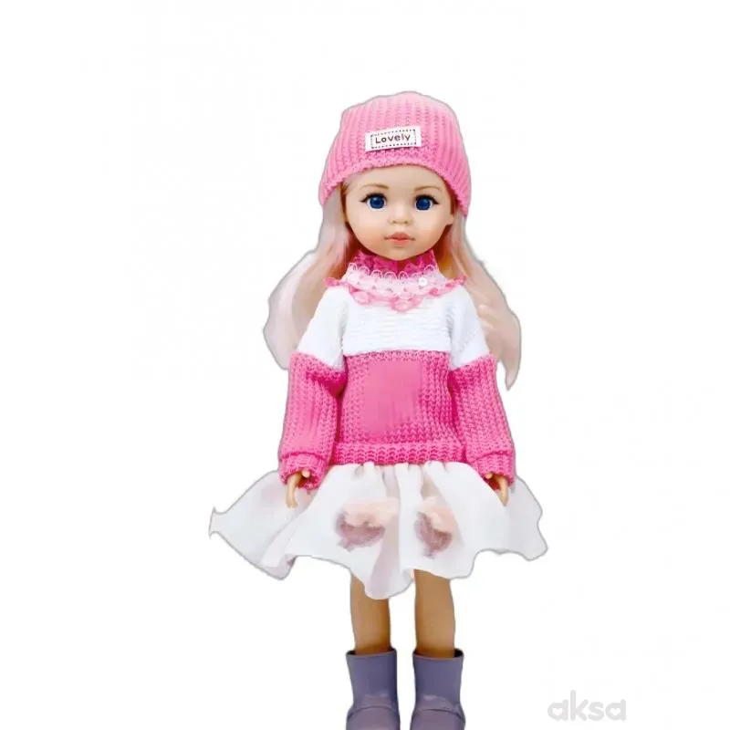 Cute&Cool lutka devojčica Blondy roze duks, 30cm