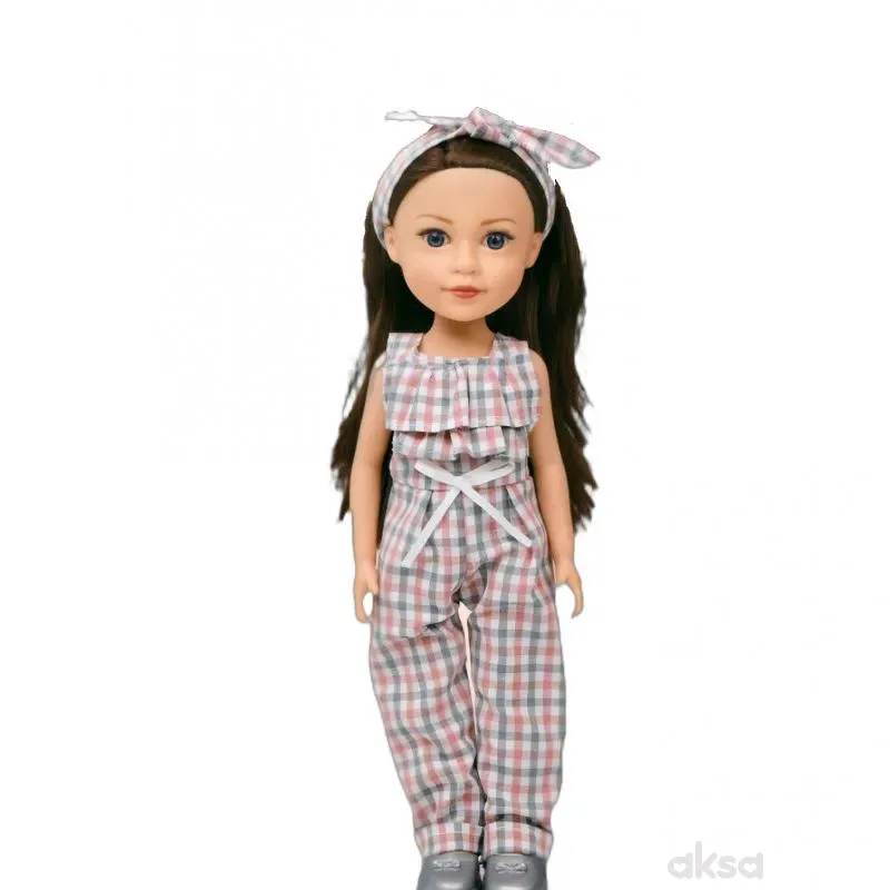 Cute&Cool lutka Brunette karirano odelo, 30cm