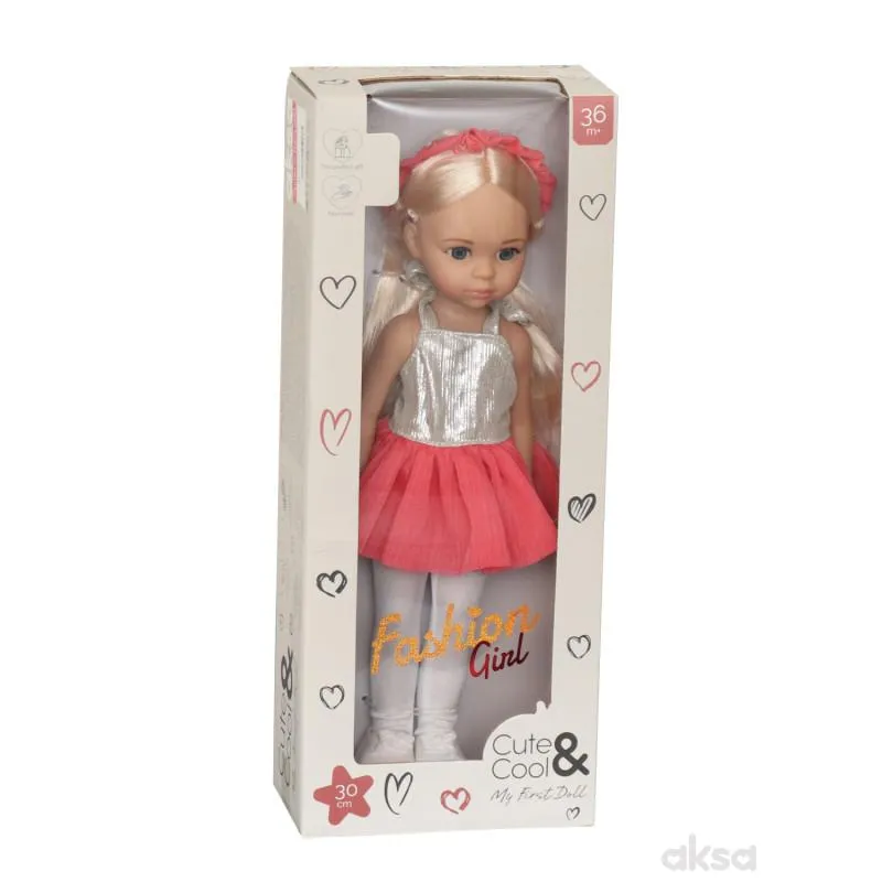 Cute&Cool lutka Blondy roze suknjica, 30cm 