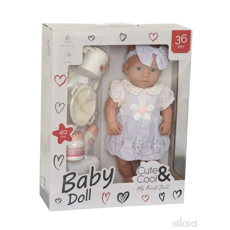 Cute&Cool lutka beba sa priborom za negu, 40cm