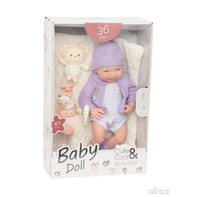 Cute&Cool lutka beba sa igračkicama lila, 40cm