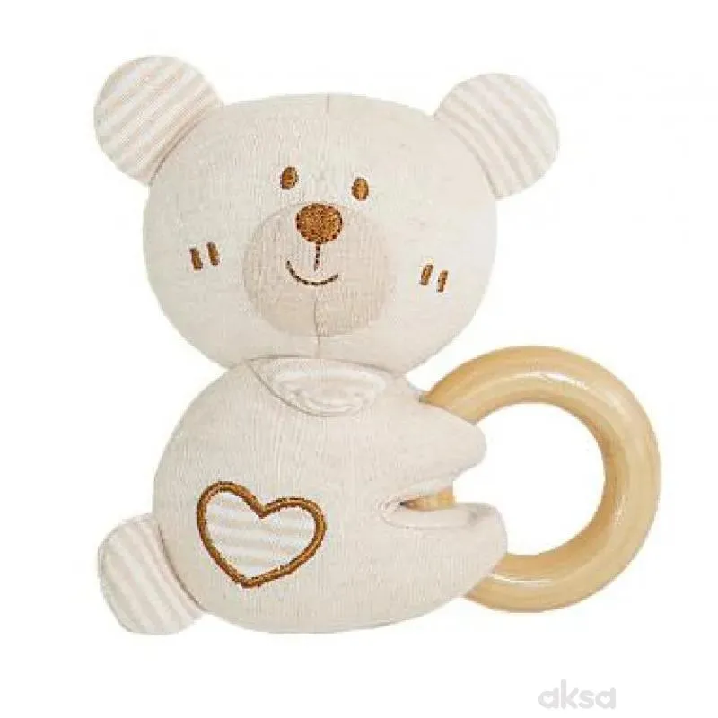 Cute&Cool zvečka sa drvenim krugom bež meda