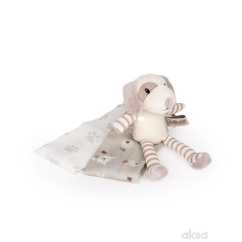Jungle bebi set prvi otisak, sivi pas 