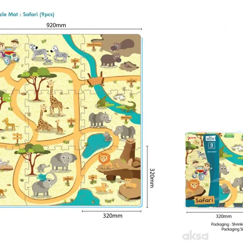Sunta podne puzzle  safari, 9 kom 