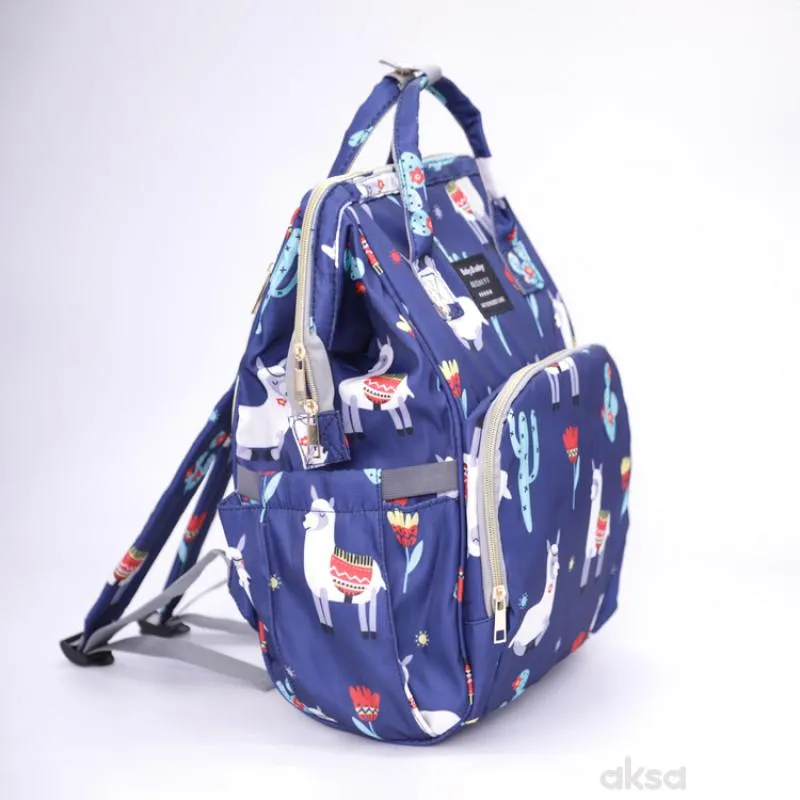 Puerri torba za mame plava sa lamama 