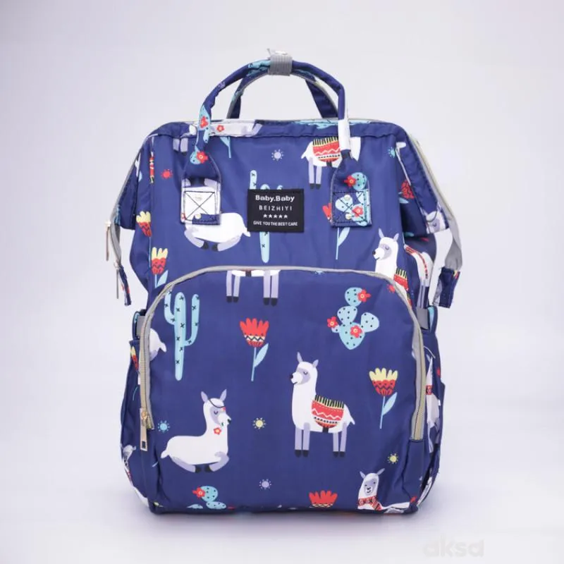 Puerri torba za mame plava sa lamama 