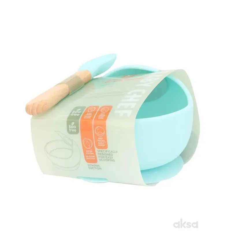 Baby Chef set činija sa kašikom, plavi