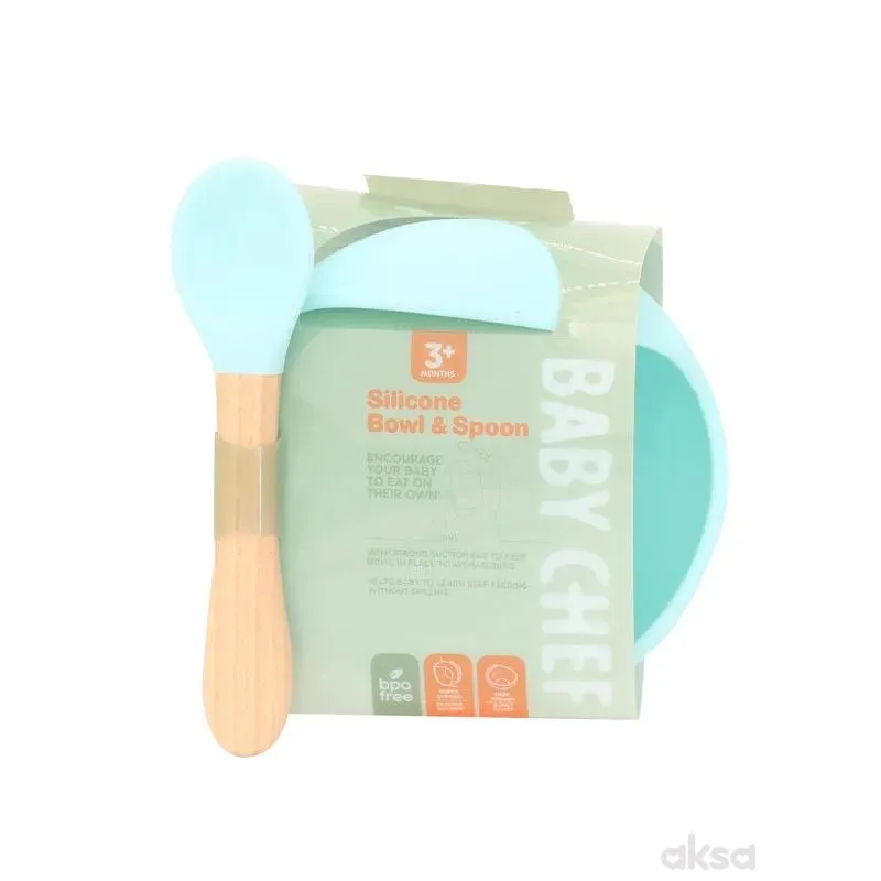 Baby Chef set činija sa kašikom, plavi