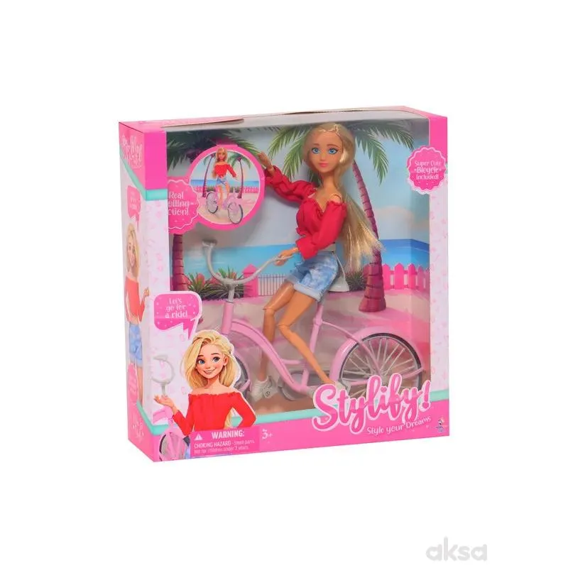 Stylify Fashion lutka sa biciklom, 31cm 