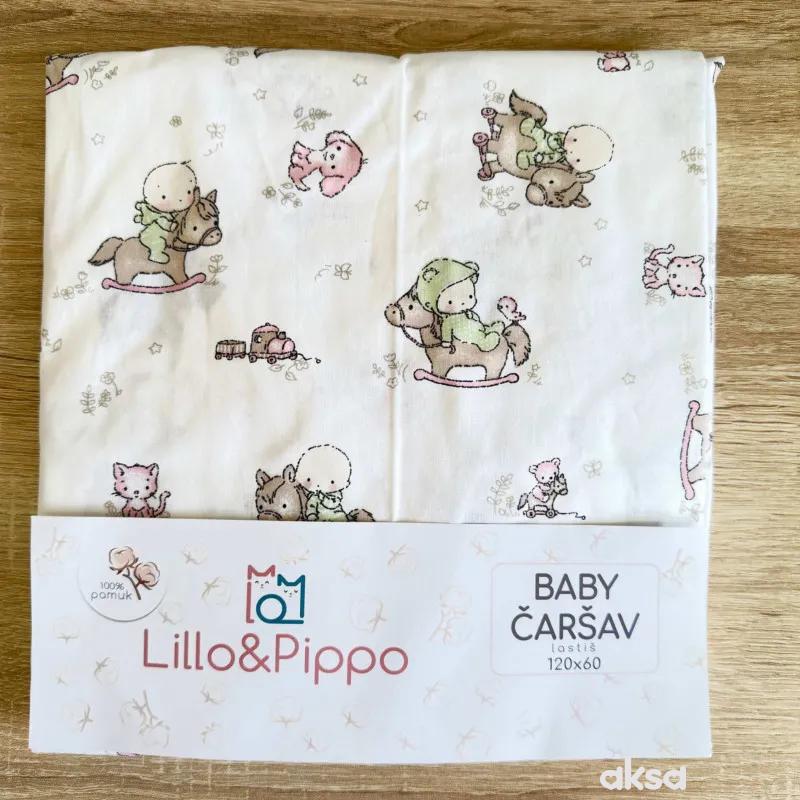 Lillo&Pippo čaršav sa lastišem Konjići, 60x120cm 