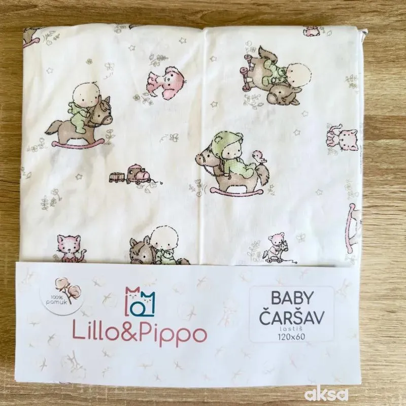 Lillo&Pippo čaršav sa lastišem Konjići, 60x120cm 