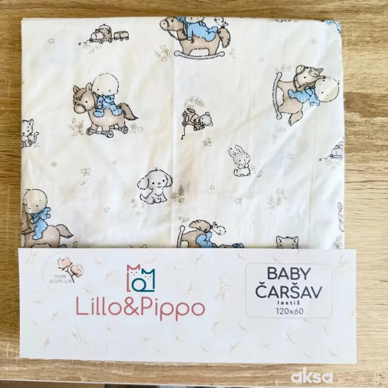 Lillo&Pippo čaršav sa lastišem Konjići, 60x120cm 