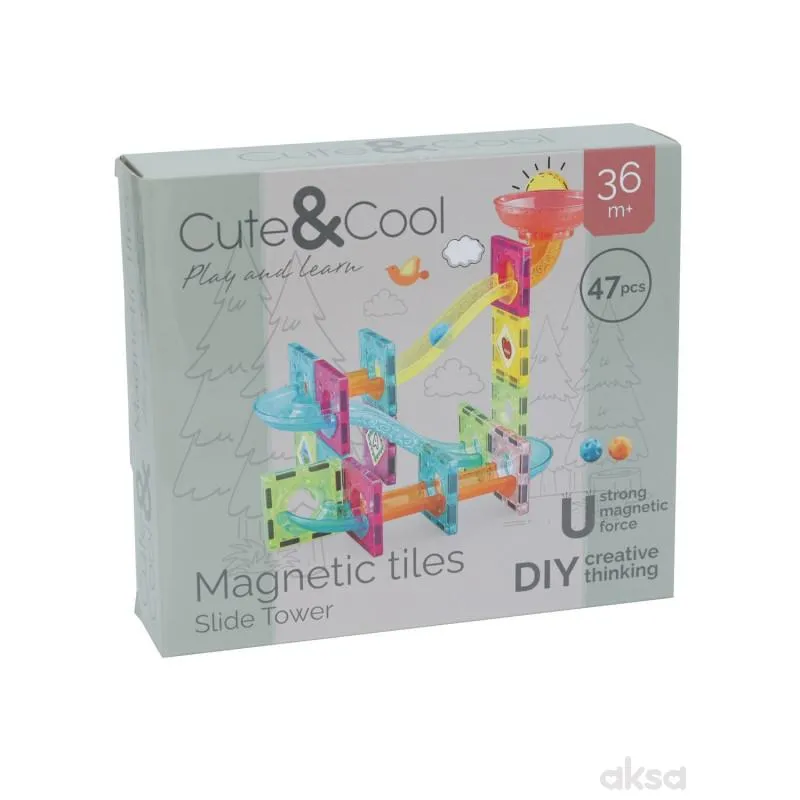 Cute&Cool magnetne pločice staza, 47 kom 