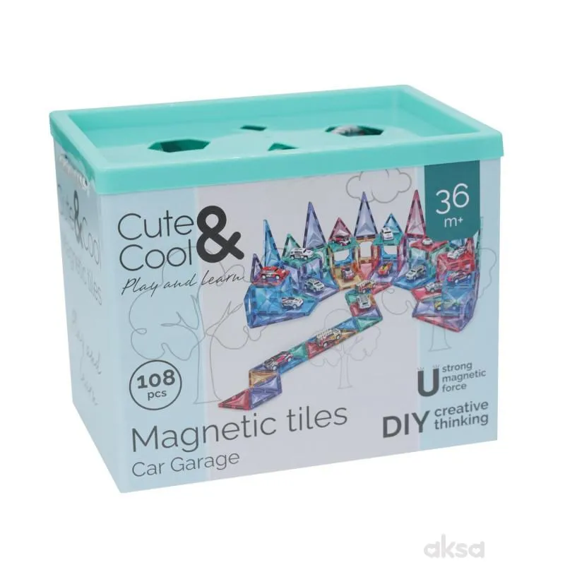 Cute&Cool magnetne pločice garaža, 108 kom 