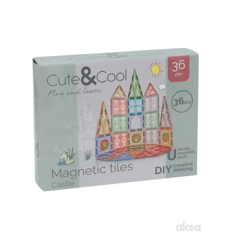 Cute&Cool magnetne pločice dvorac, 36 kom 