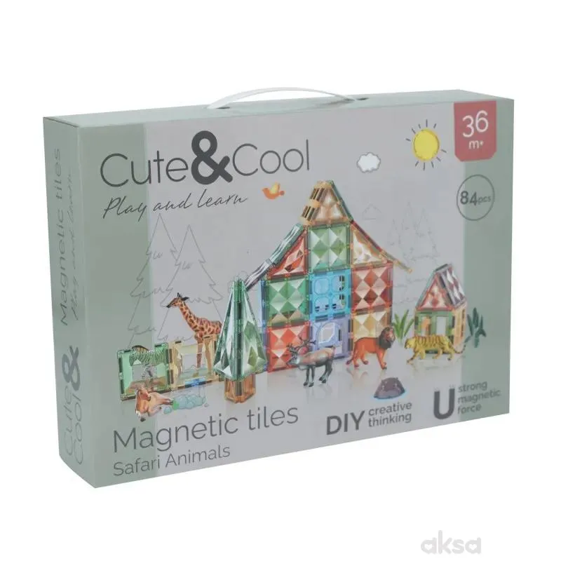 Cute&Cool magnetne pločice safari, 84 kom 