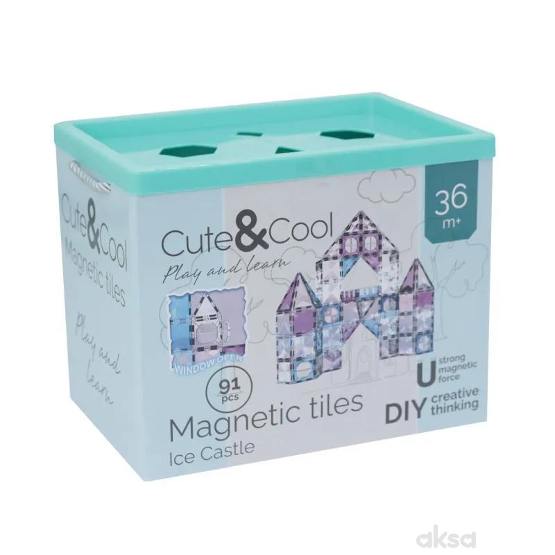 Cute&Cool magnetne pločice snežni dvorac, 91 kom 