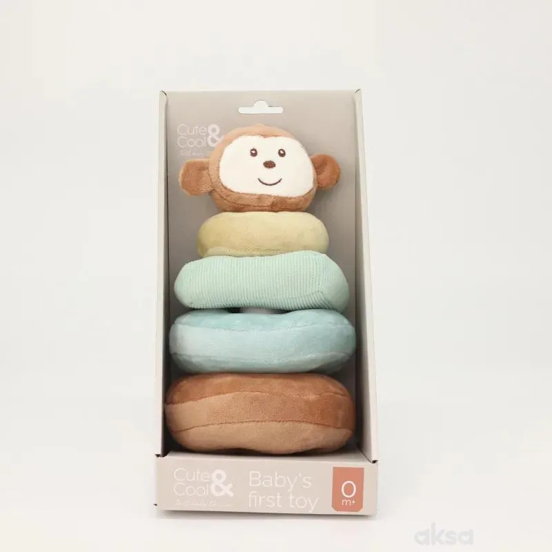 Cute&Cool plišani krugovi za slaganje majmun 